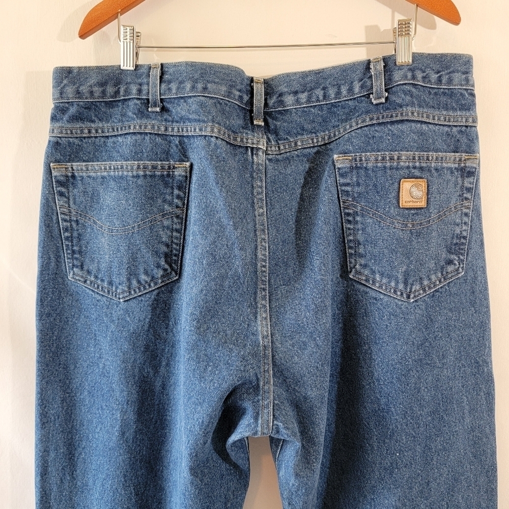 Carhartt Men's Big & Tall Jeans Size 44 × 34 Staright Leg Med Wash Work Outdoor - Picture 7 of 12